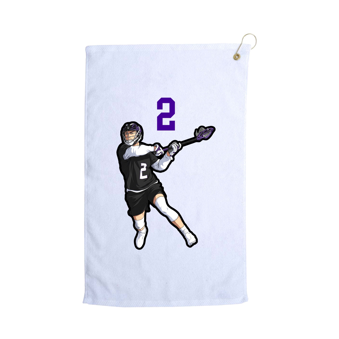 Golf Towel — Number Top in White