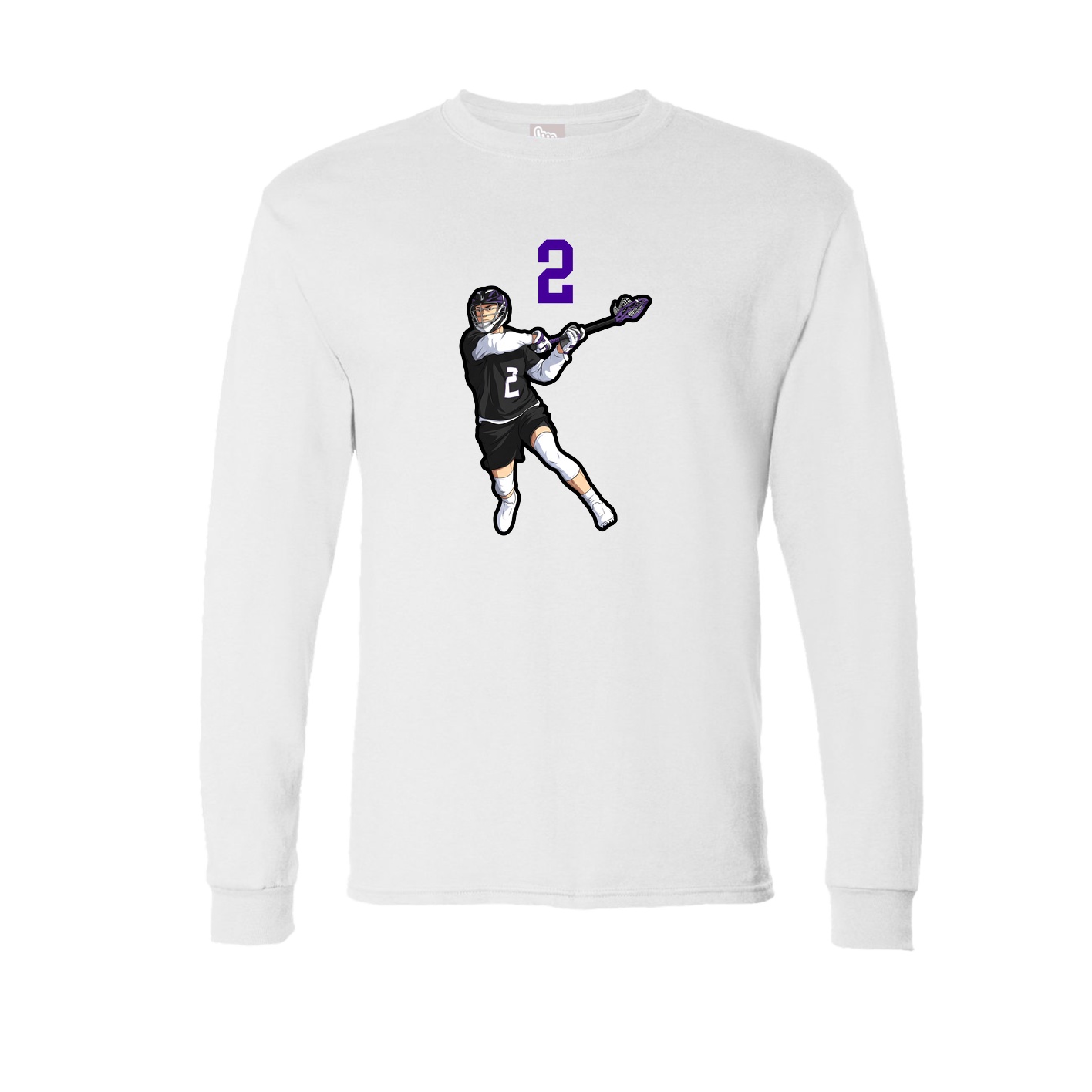 Long Sleeve Tee — Number Top in White