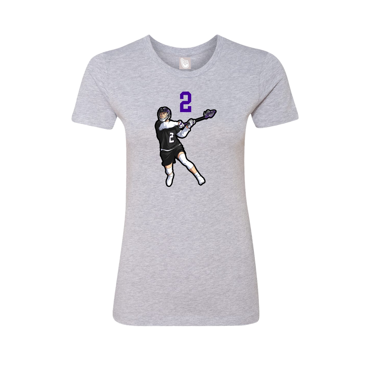 Fitted Women's Tee — Number Top in Grey
