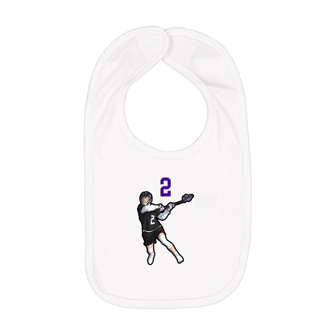 Infant Bib — Number Top in White