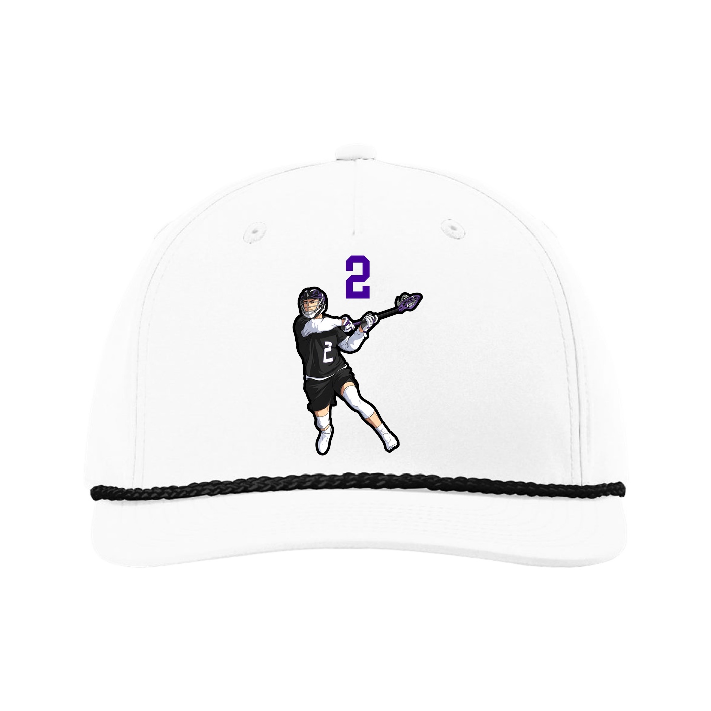 Five-Panel Classic Rope Cap — Number Top in White