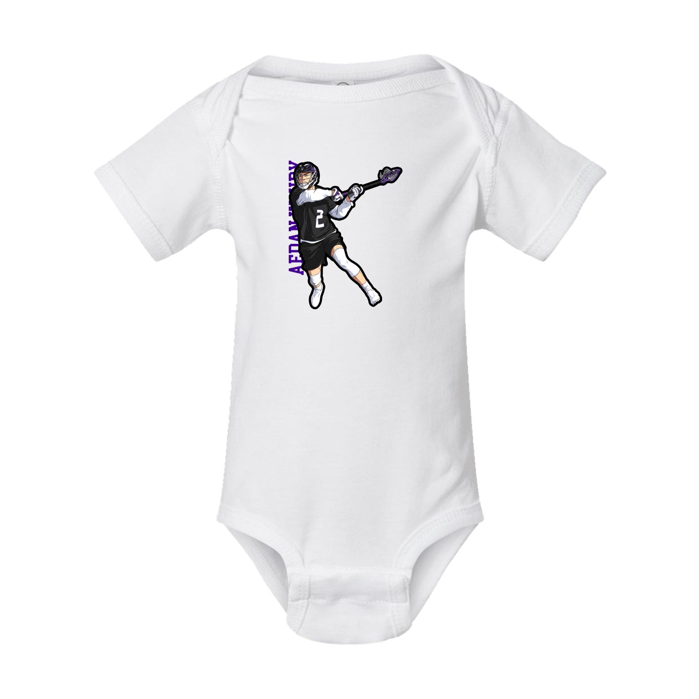 Baby Onesie — Name Vertical in White