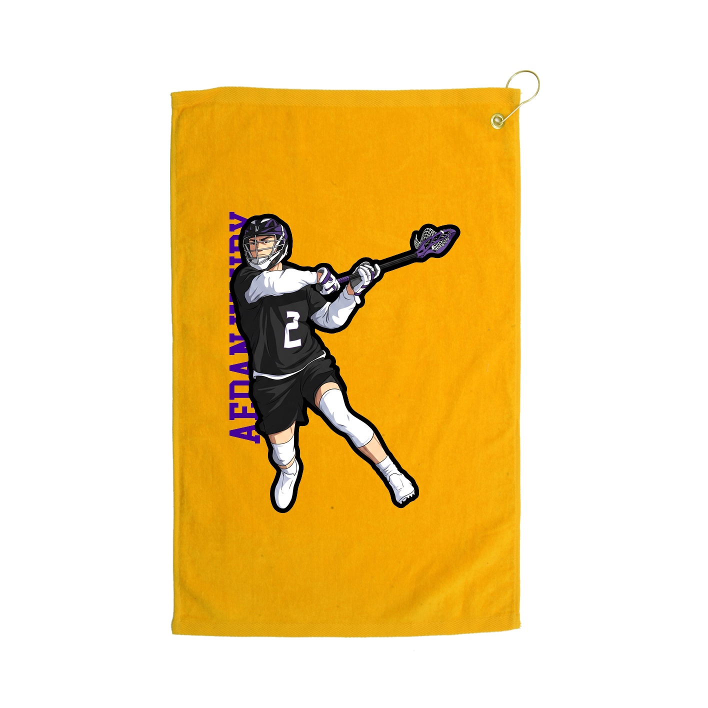 Golf Towel — Name Vertical in Gold