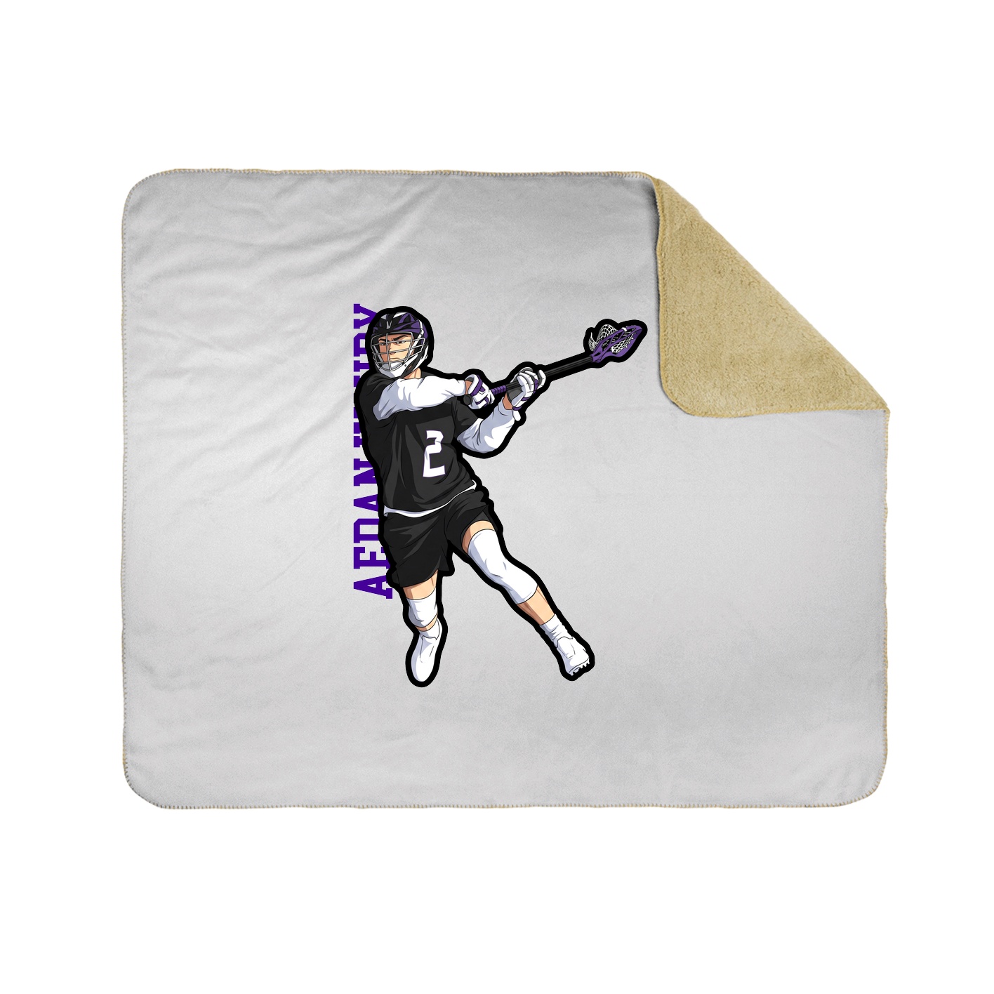 Throw Blanket — Name Vertical in White