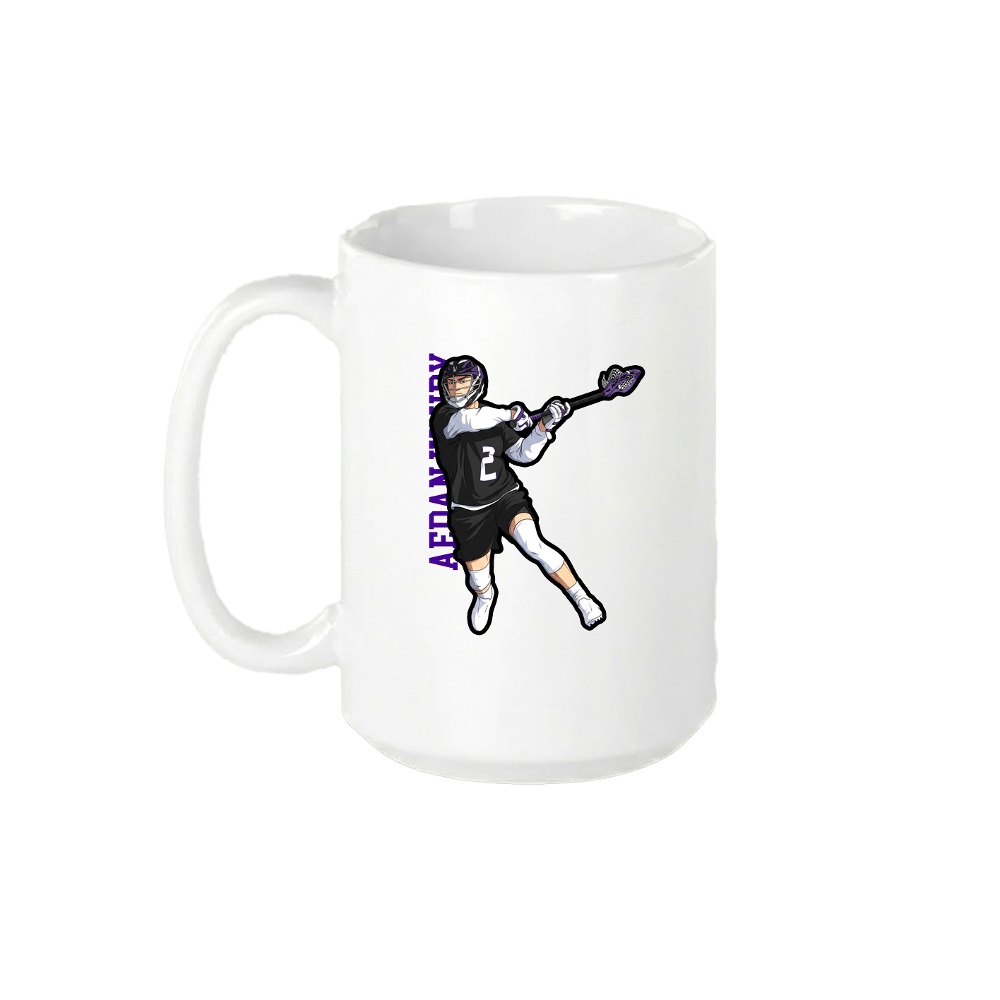 15oz Coffee Mug — Name Vertical in White