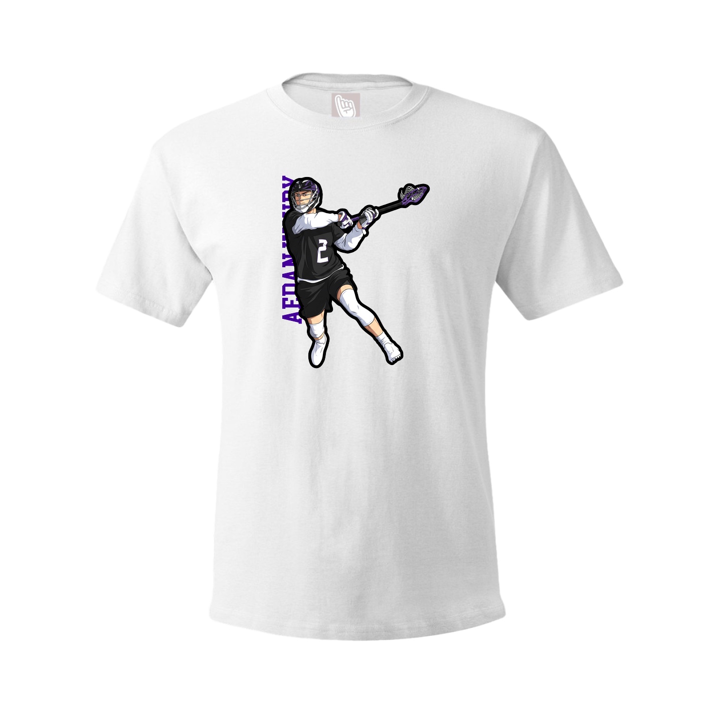 Youth Tee — Name Vertical in White
