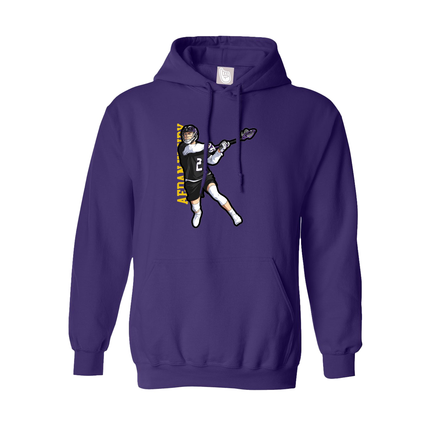 Hoodie — Name Vertical in Purple