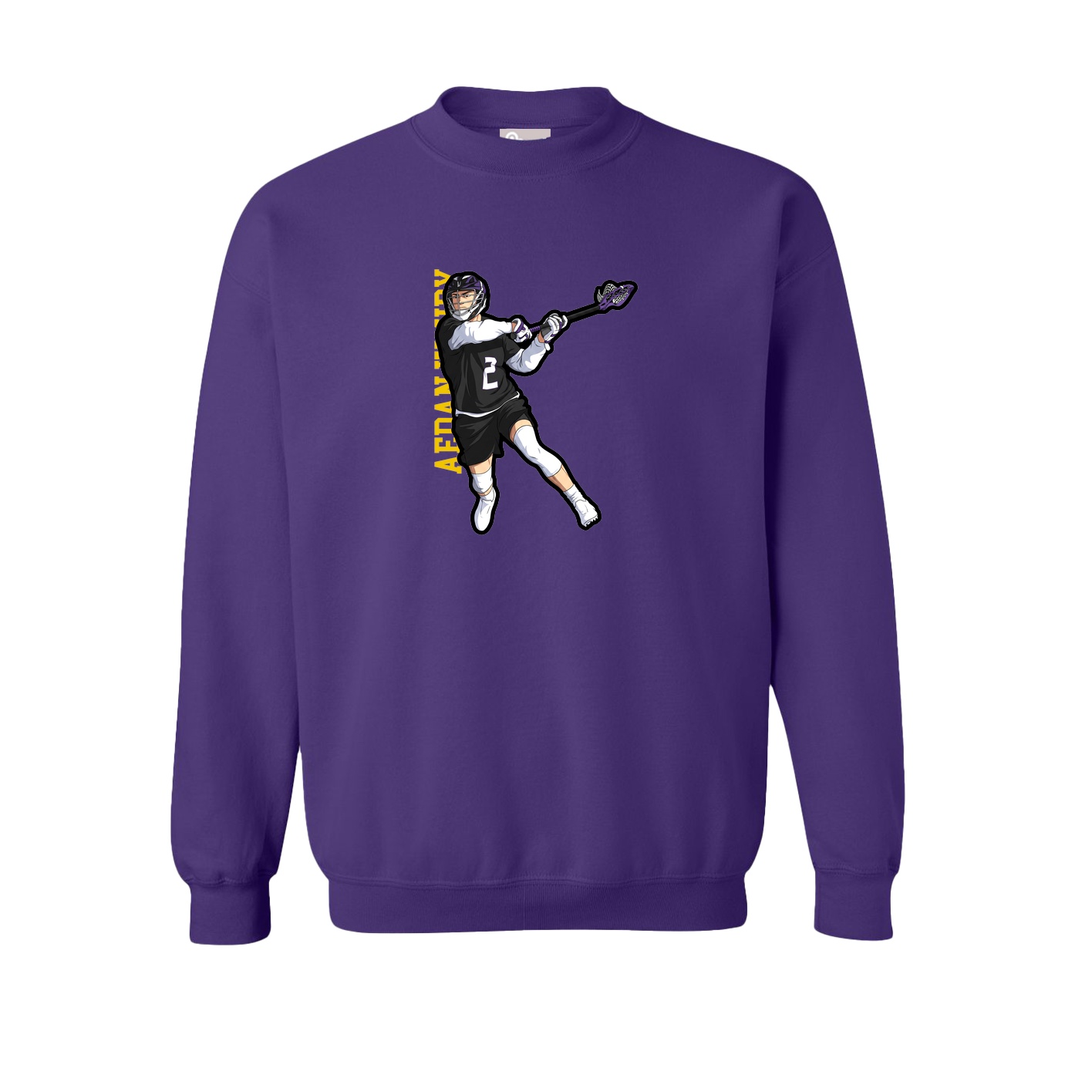 Fleece Crew — Name Vertical in Purple