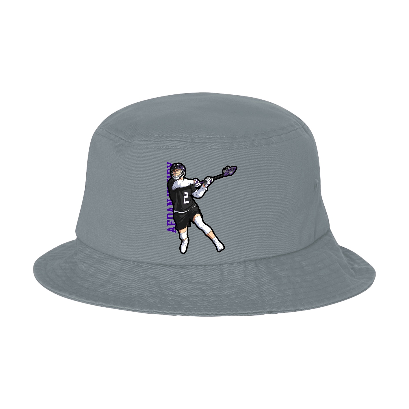 Bucket Cap — Name Vertical in Grey