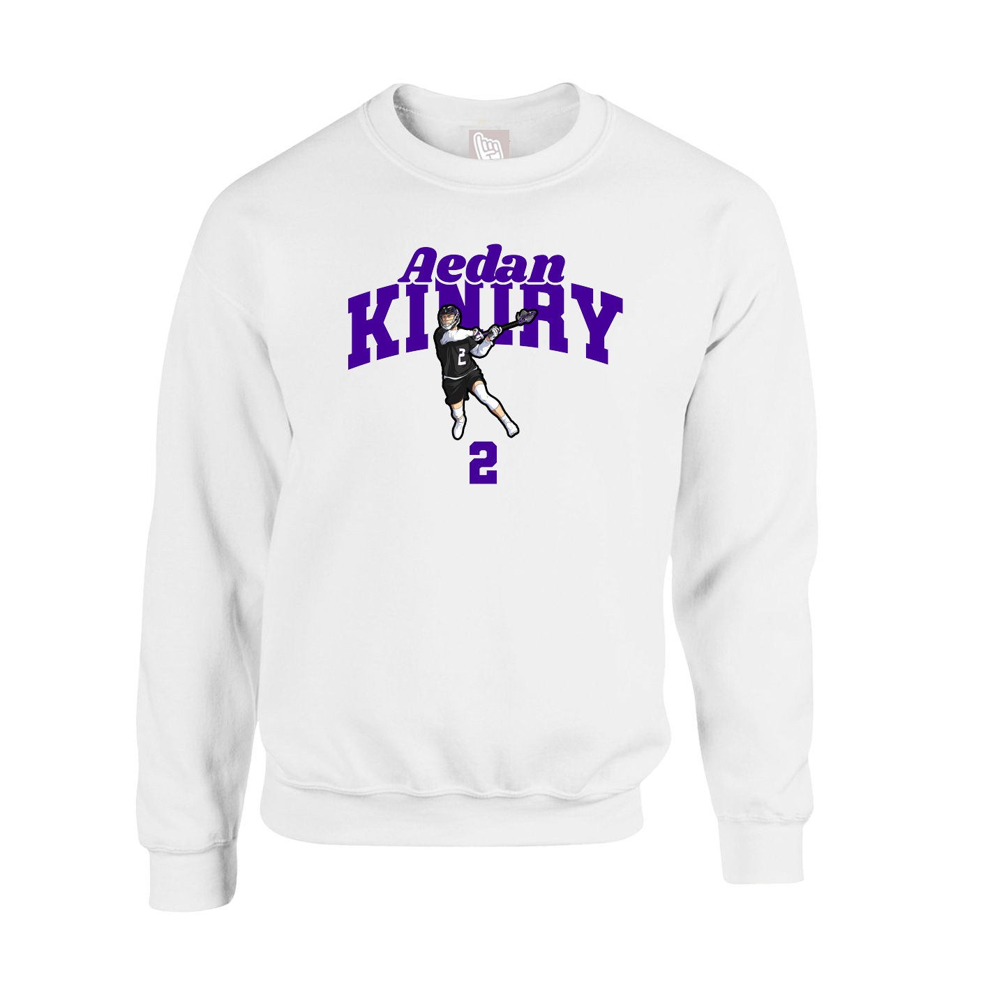 Fleece Crew — Signature Arch in White