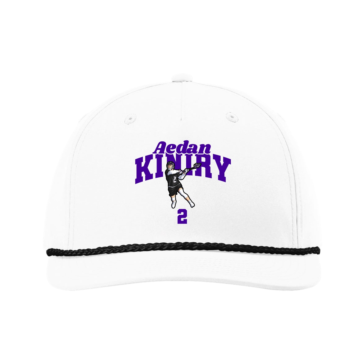 Five-Panel Classic Rope Cap — Signature Arch in White