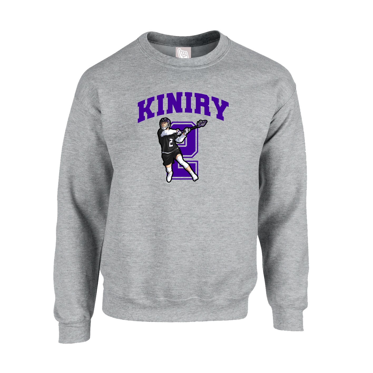 Fleece Crew — Number in Grey