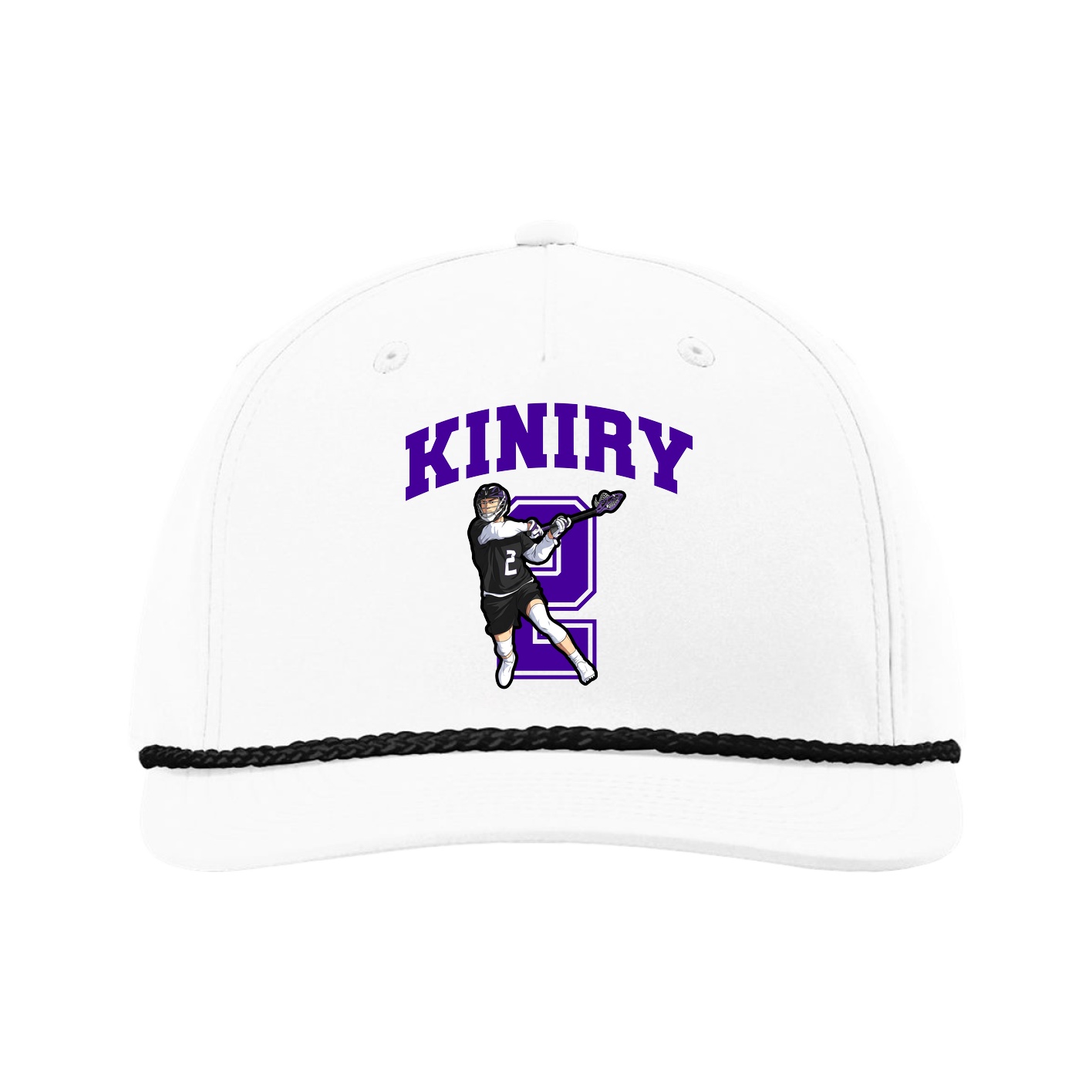 Five-Panel Classic Rope Cap — Number in White