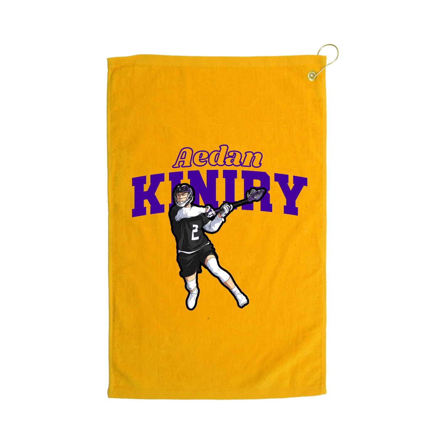 Golf Towel — Name Arch in Gold