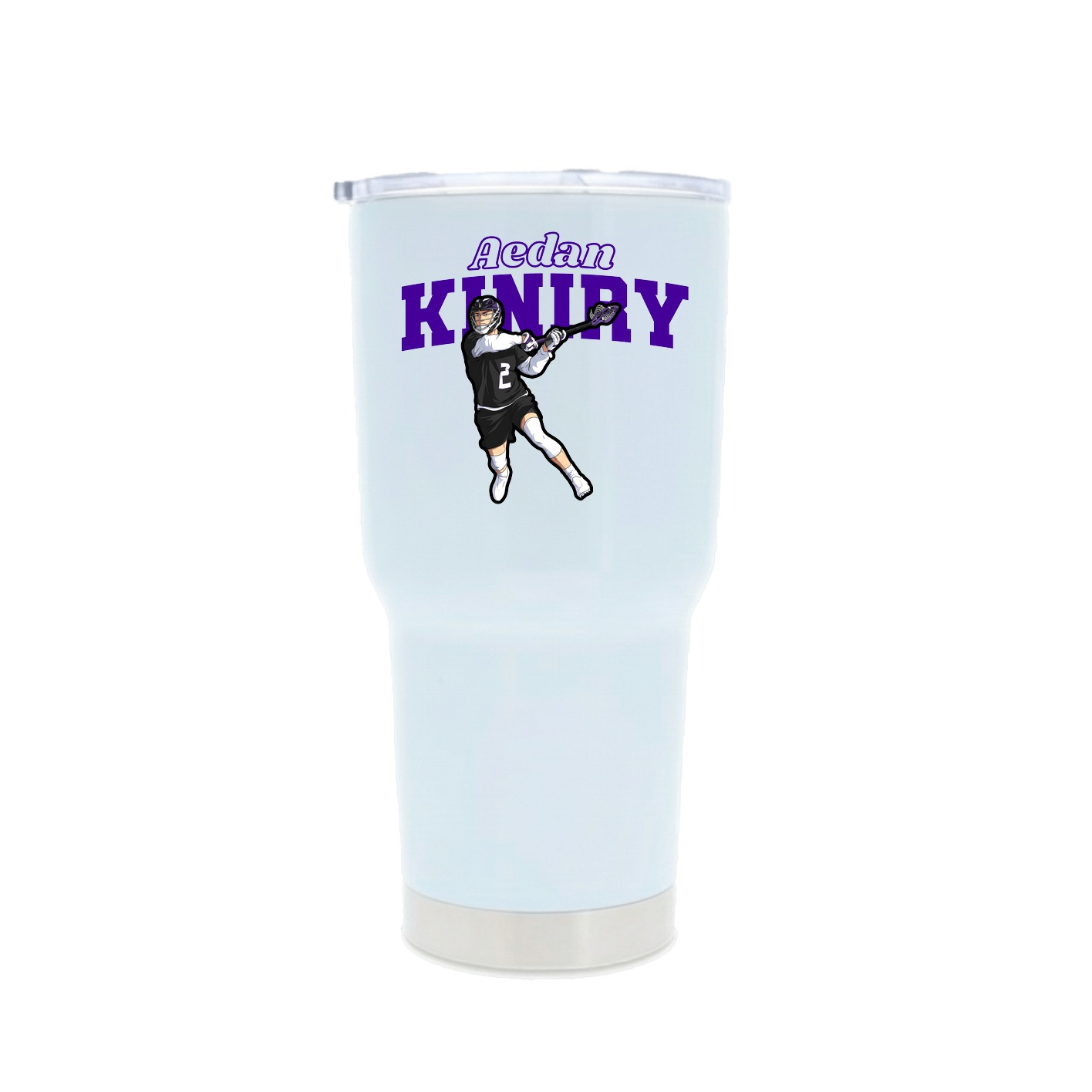 30oz Stainless Steel Tumbler — Name Arch in White