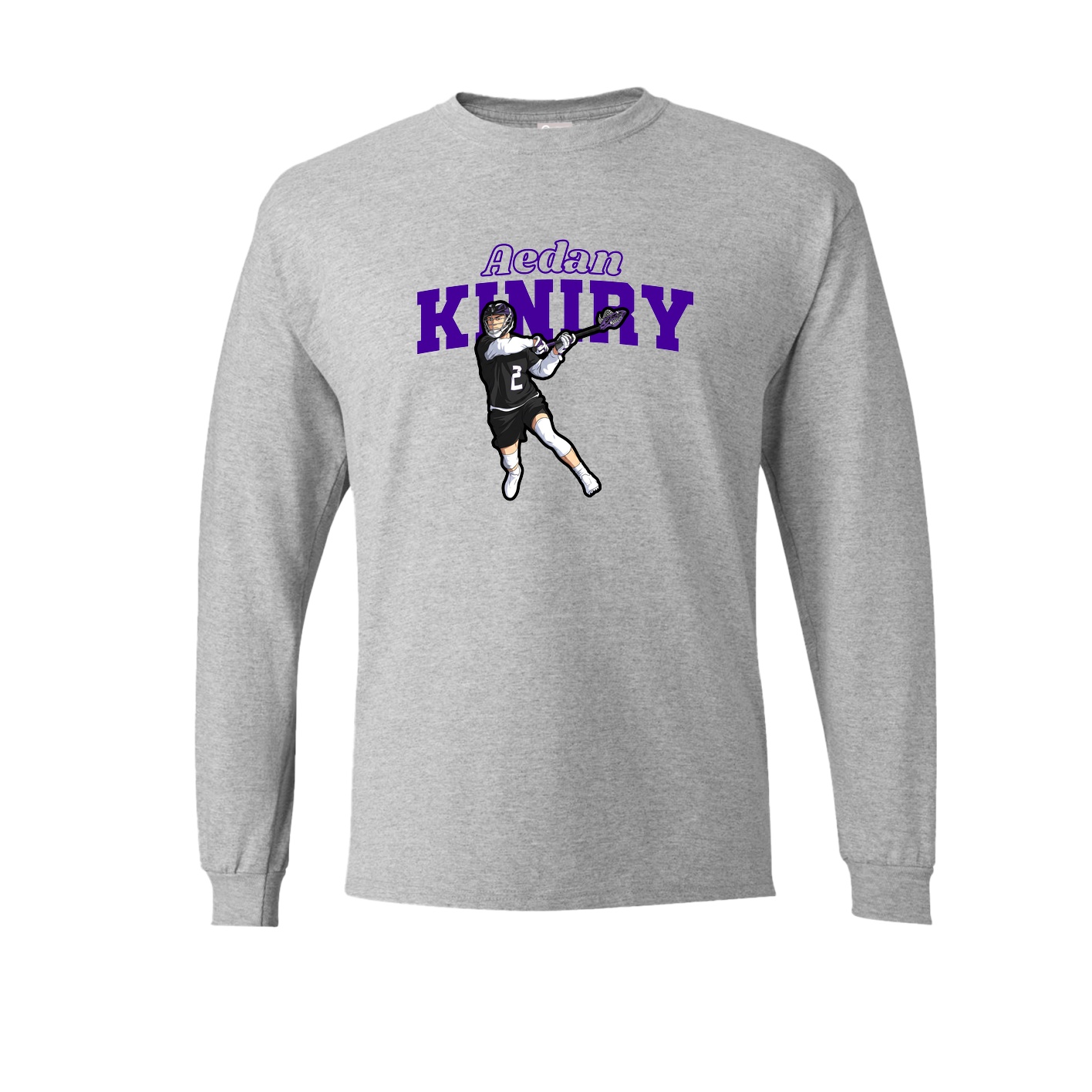 Long Sleeve Tee — Name Arch in Grey