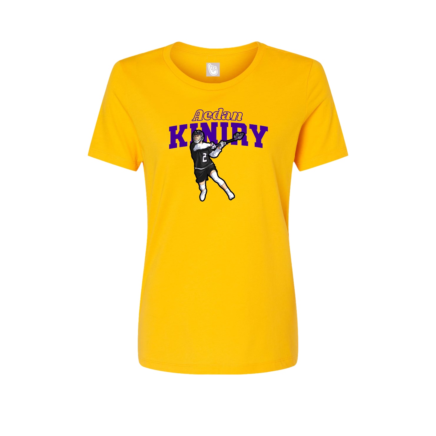 Fitted Women's Tee — Name Arch in Gold