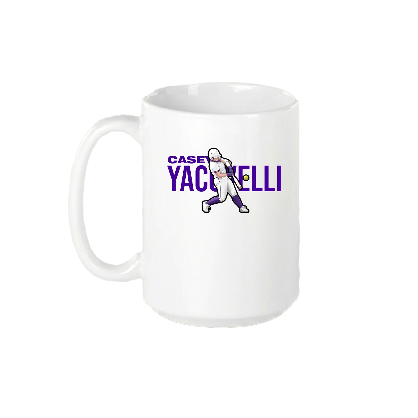 15oz Coffee Mug — Player Name in White