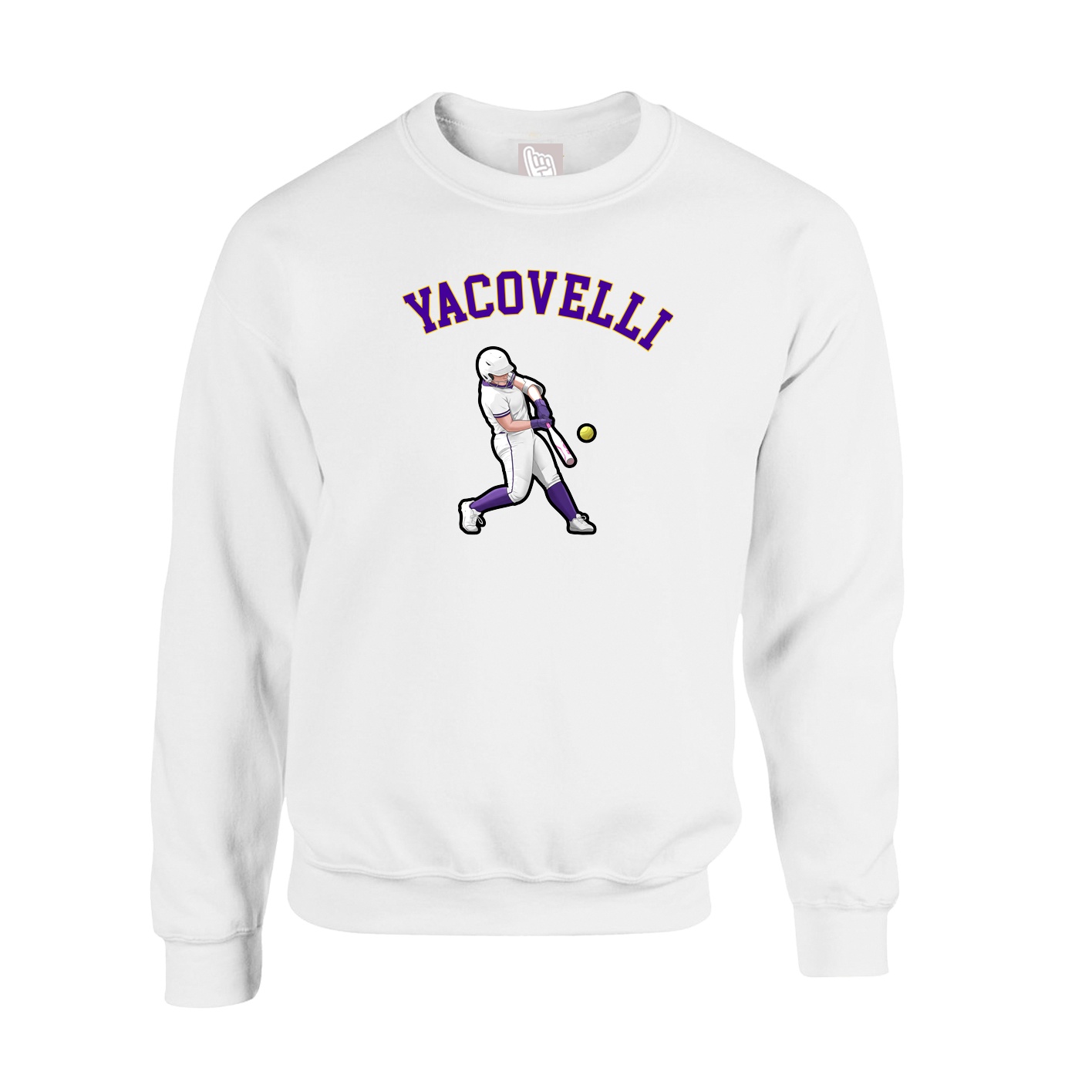 Fleece Crew — Shirsey Arch in White