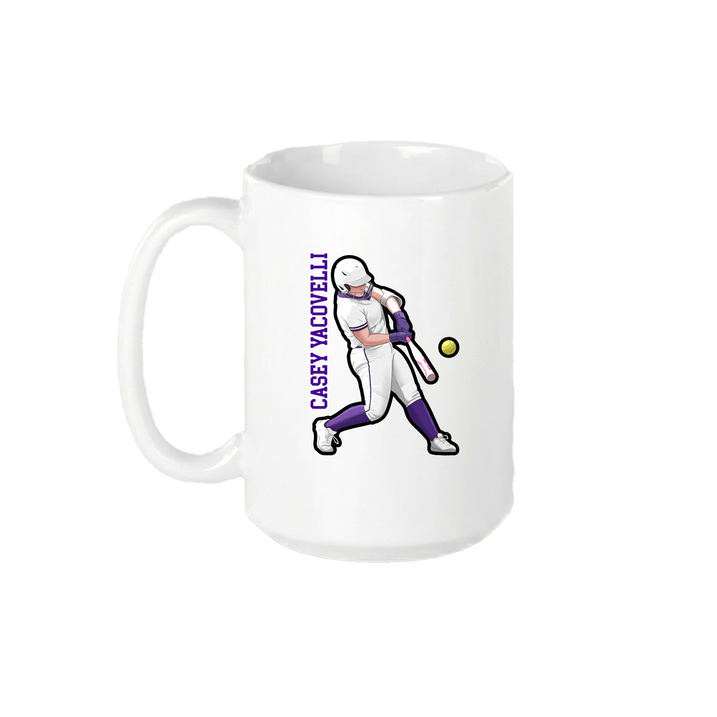 15oz Coffee Mug — Name Vertical in White