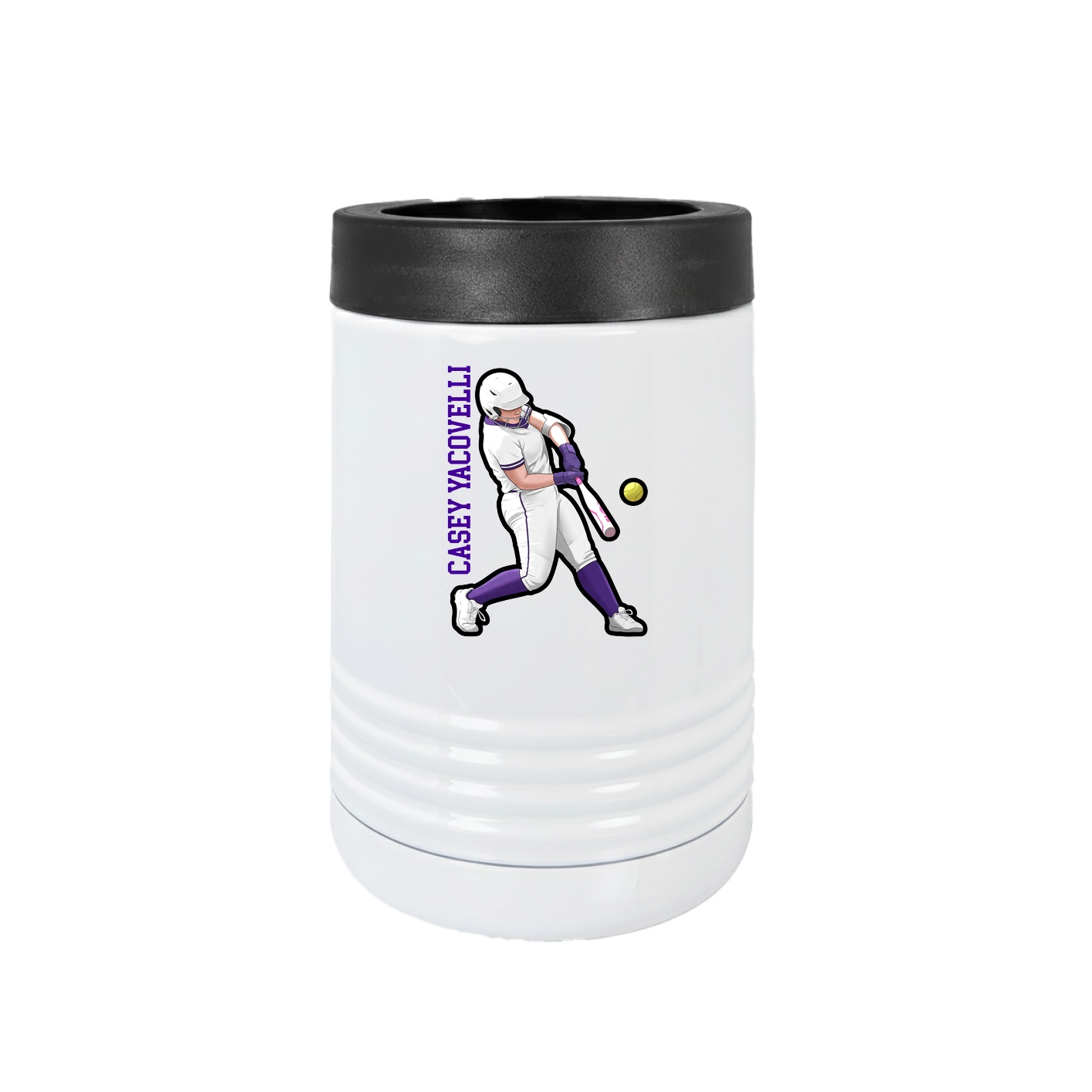 Beverage Holder — Name Vertical in White