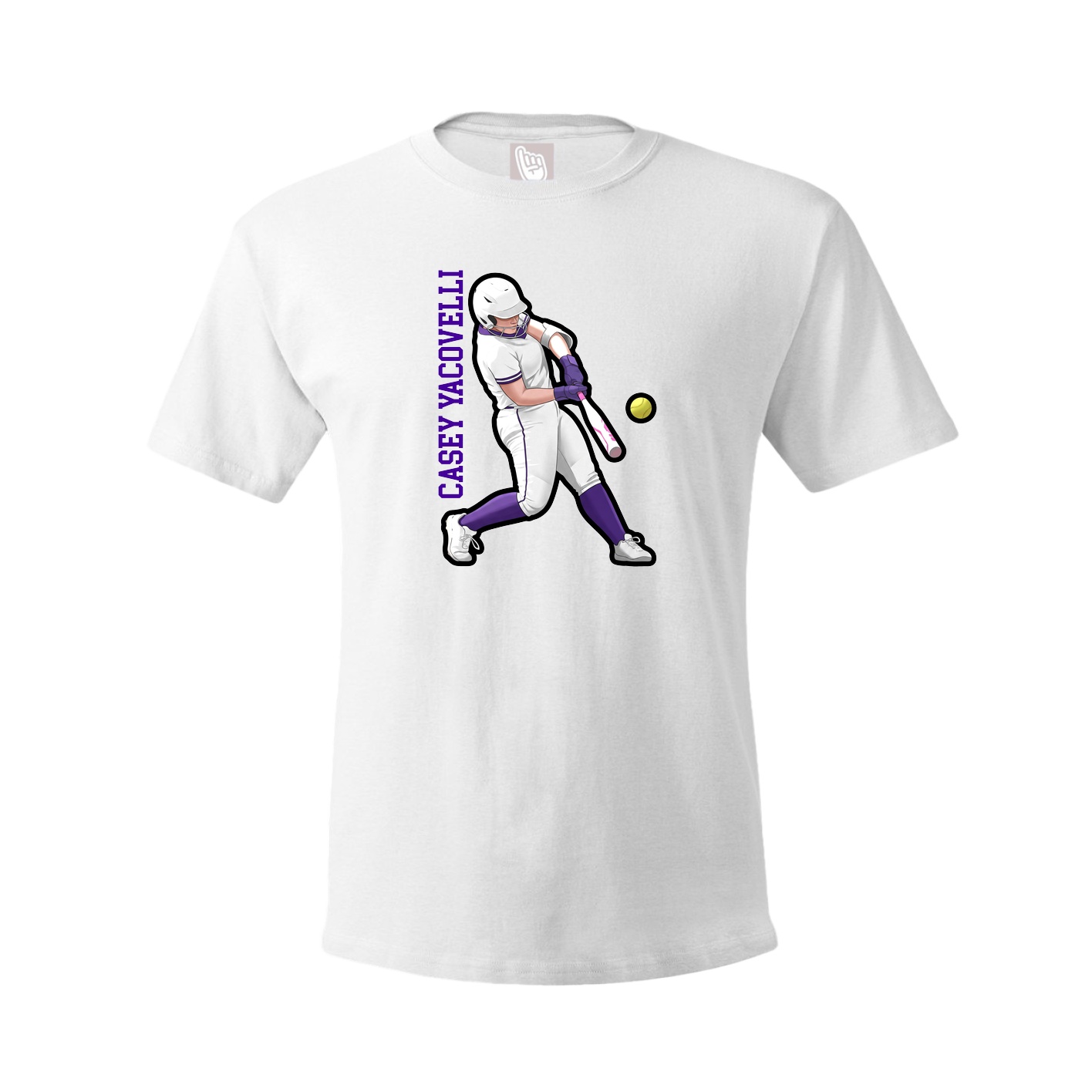 Tee — Name Vertical in White