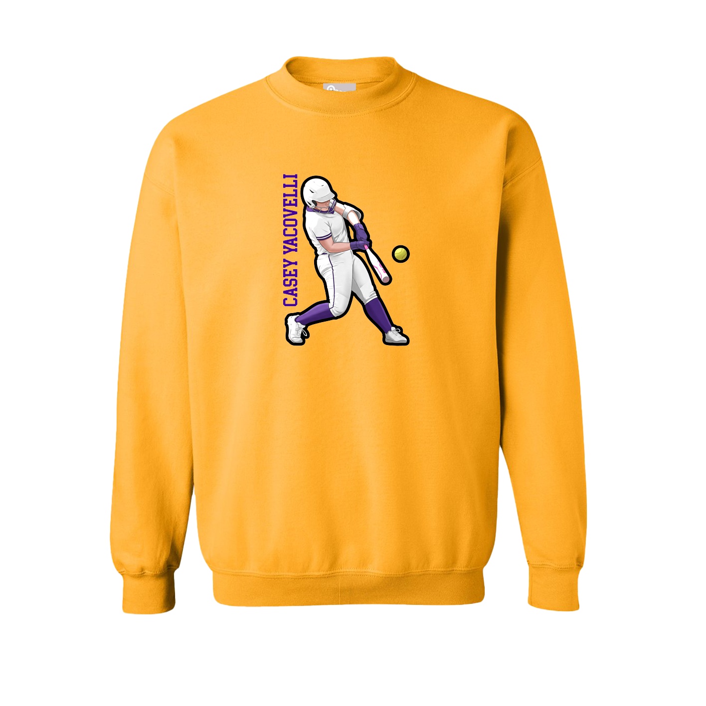 Fleece Crew — Name Vertical in Gold