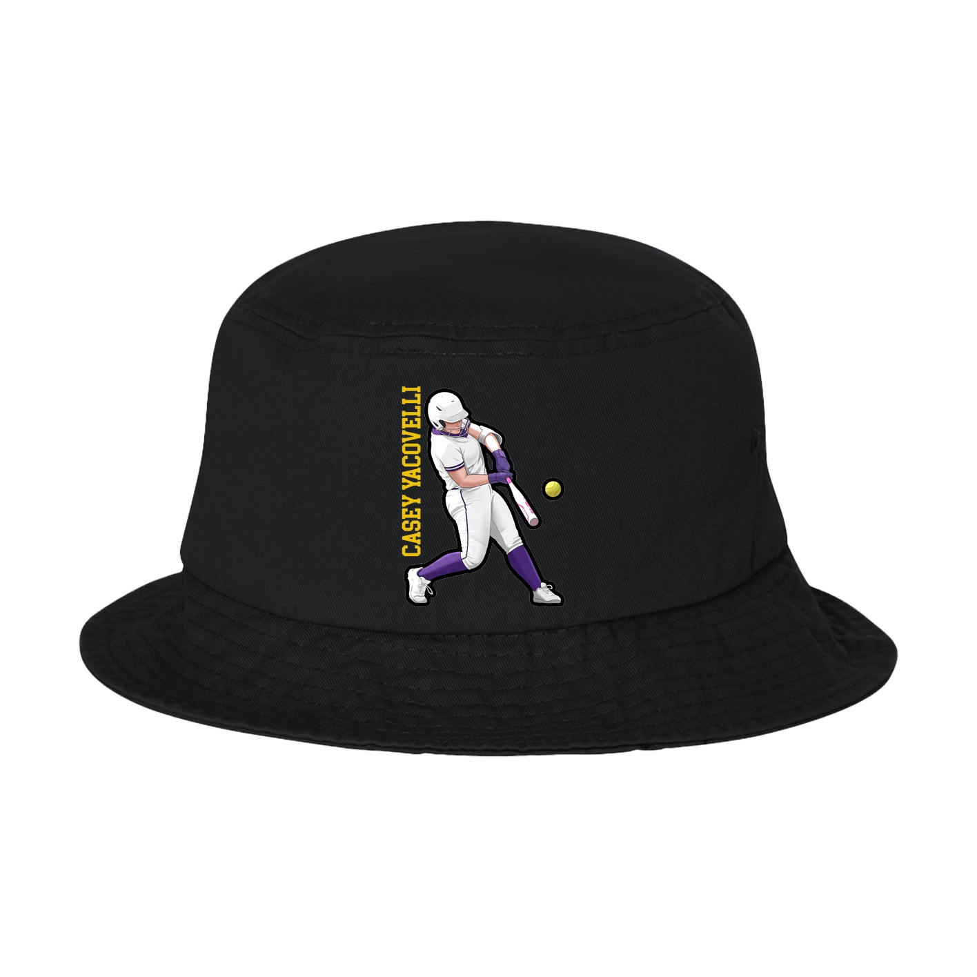 Bucket Cap — Name Vertical in Black