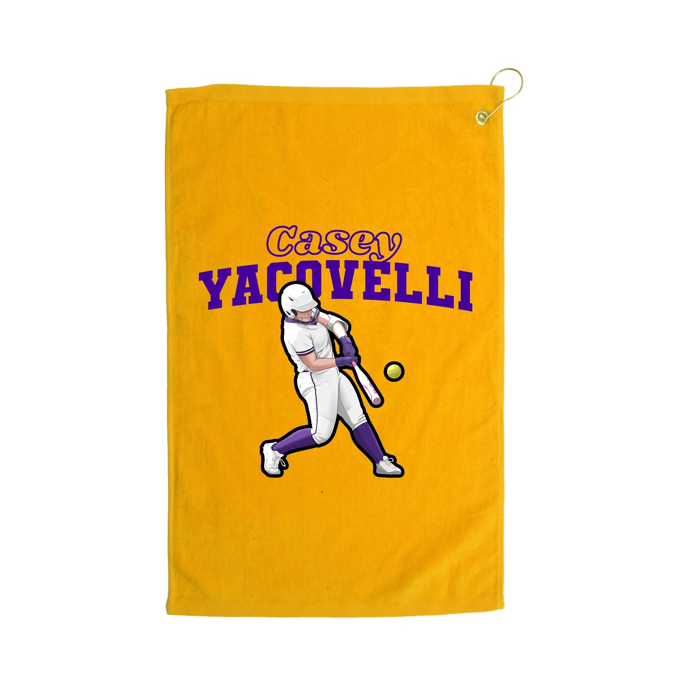 Golf Towel — Name Arch in Gold