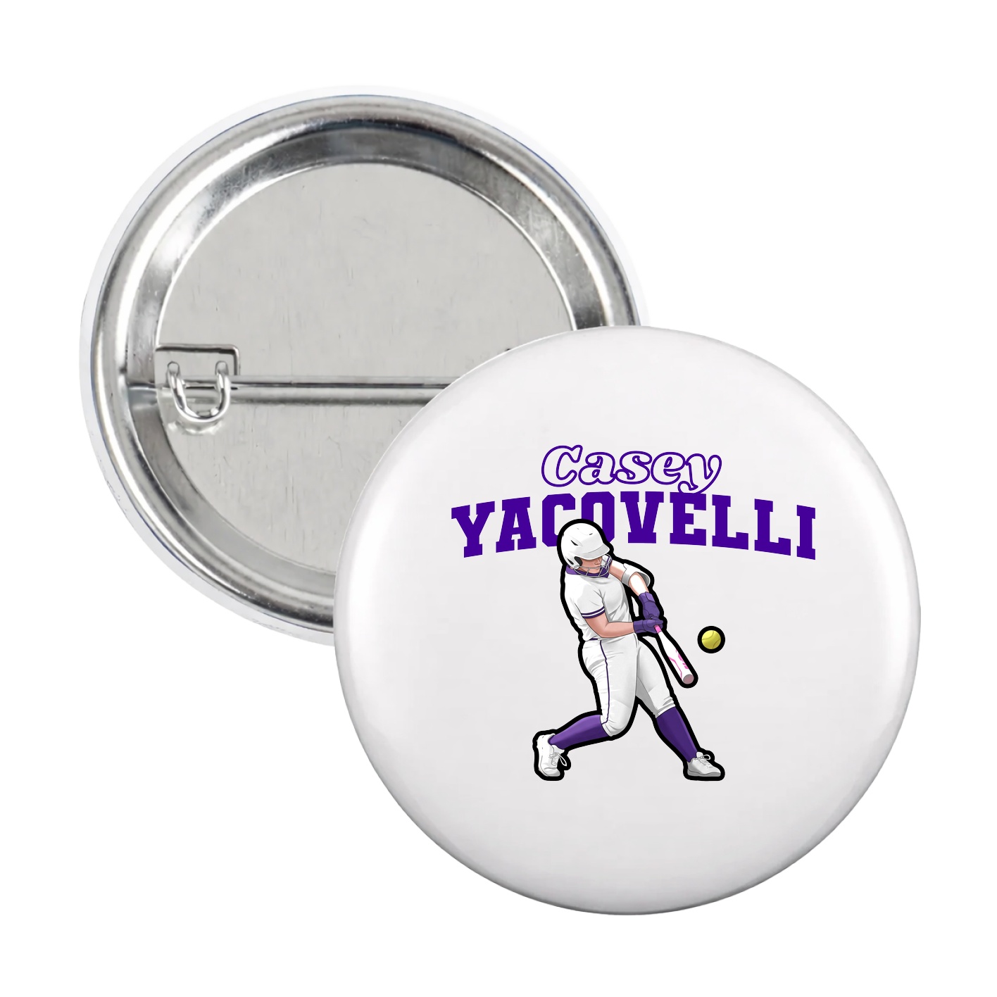 Game Day Button — Name Arch in White