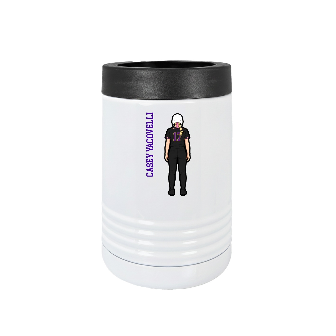 Beverage Holder — Name Vertical in White