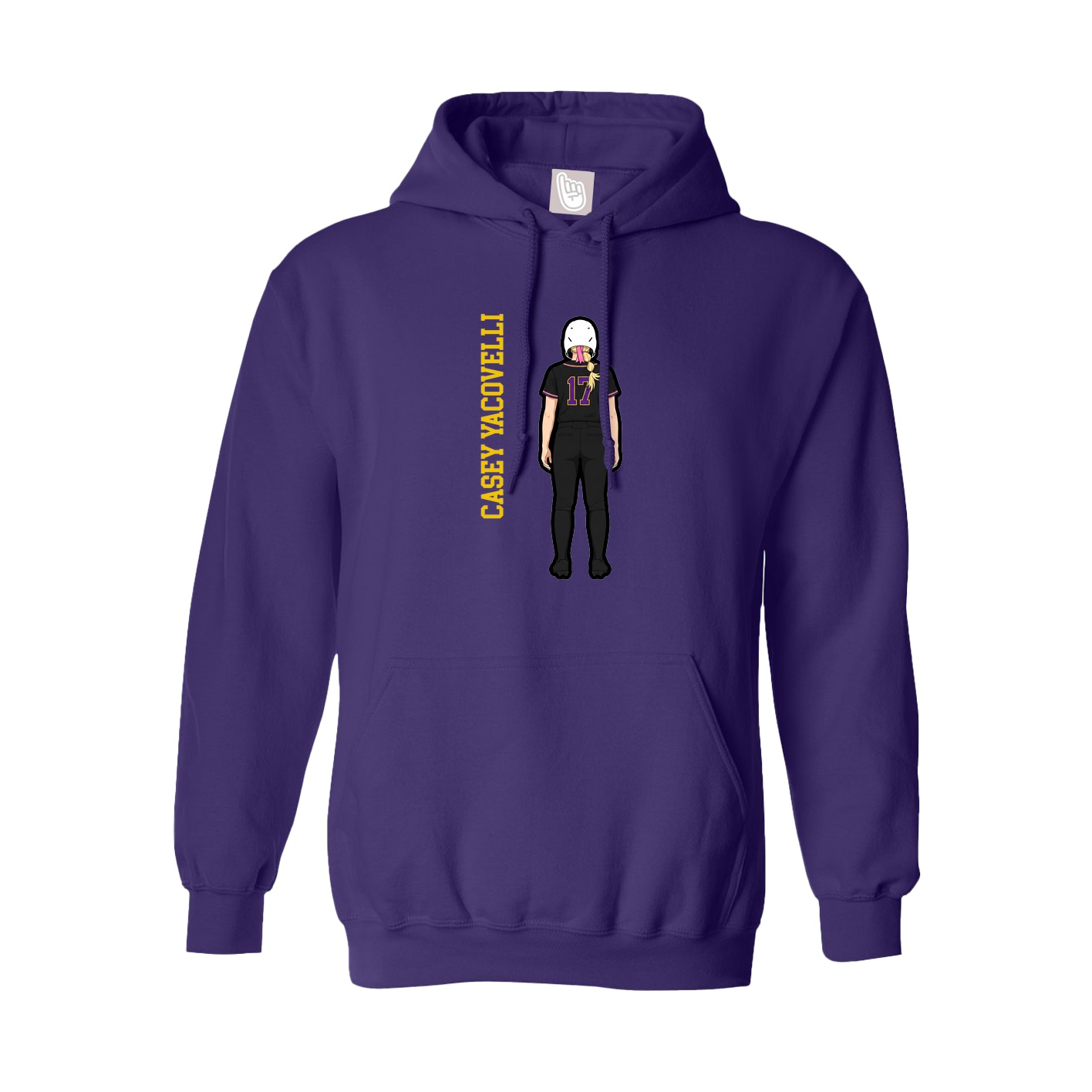 Youth Hoodie — Name Vertical in Purple