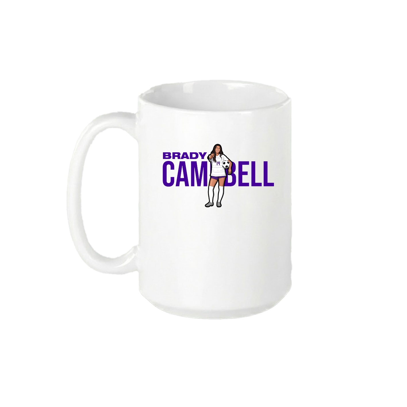 15oz Coffee Mug — Player Name in White