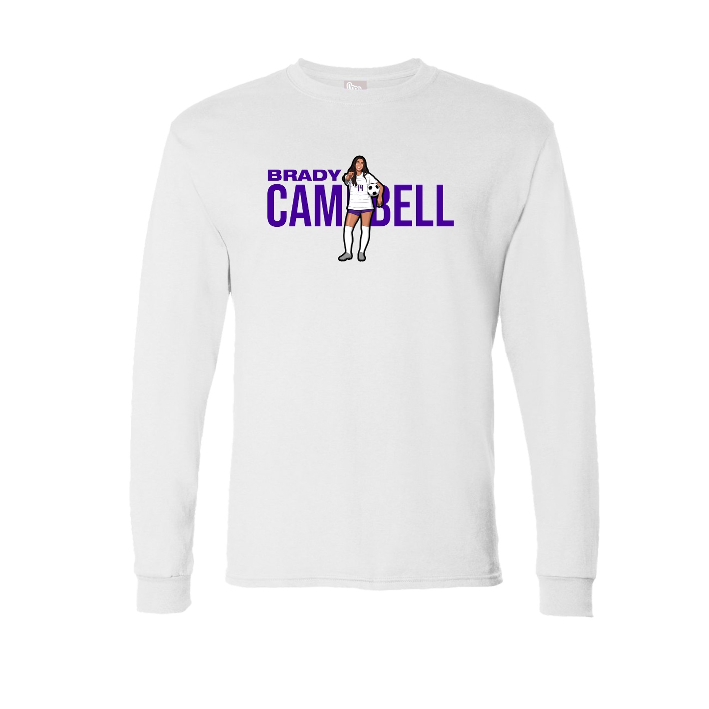 Long Sleeve Tee — Player Name in White