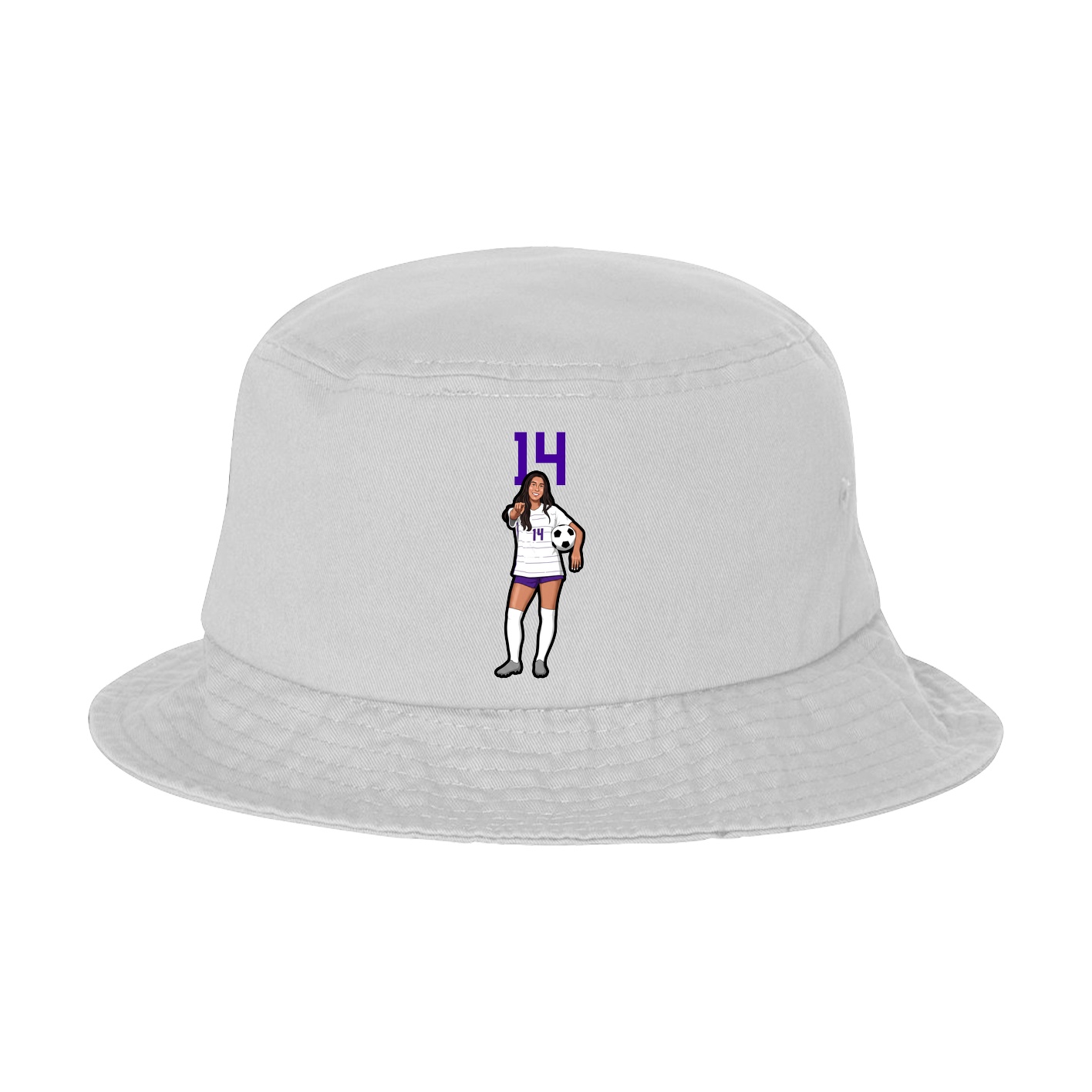 Bucket Cap — Number Top in White
