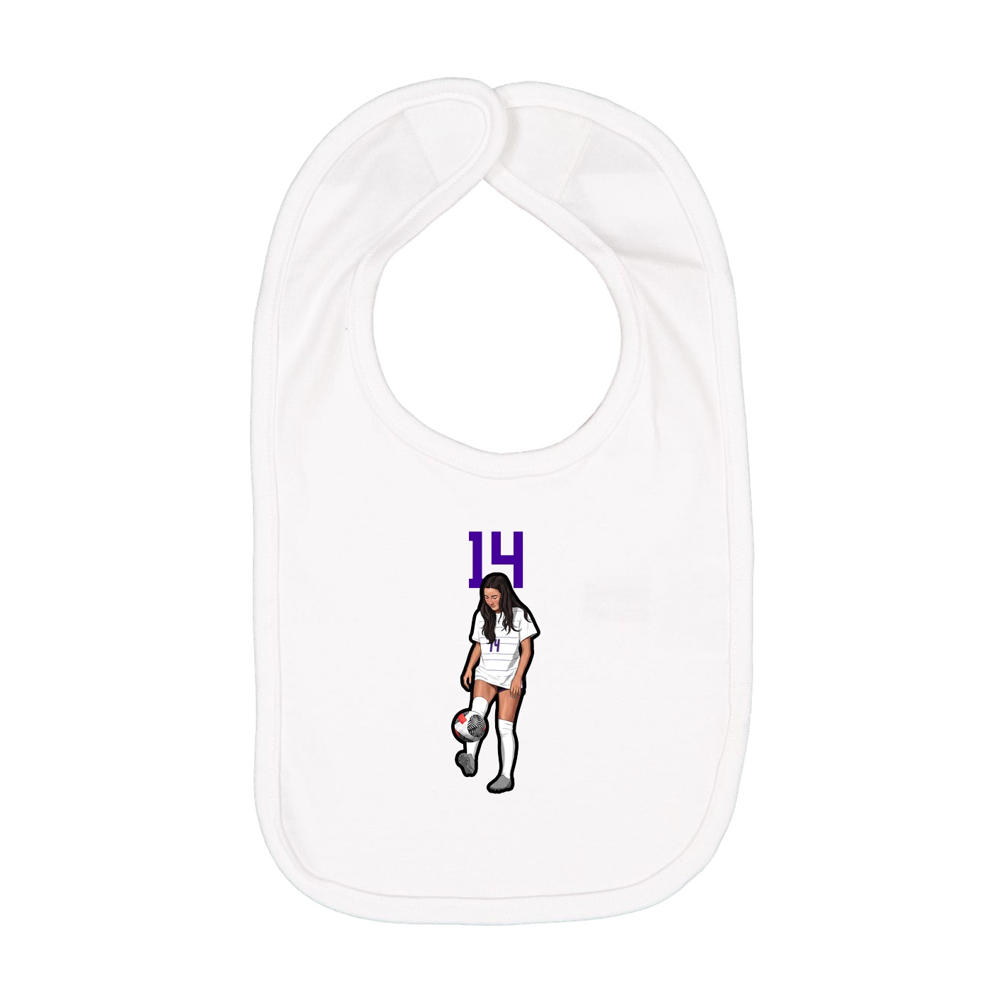 Infant Bib — Number Top in White