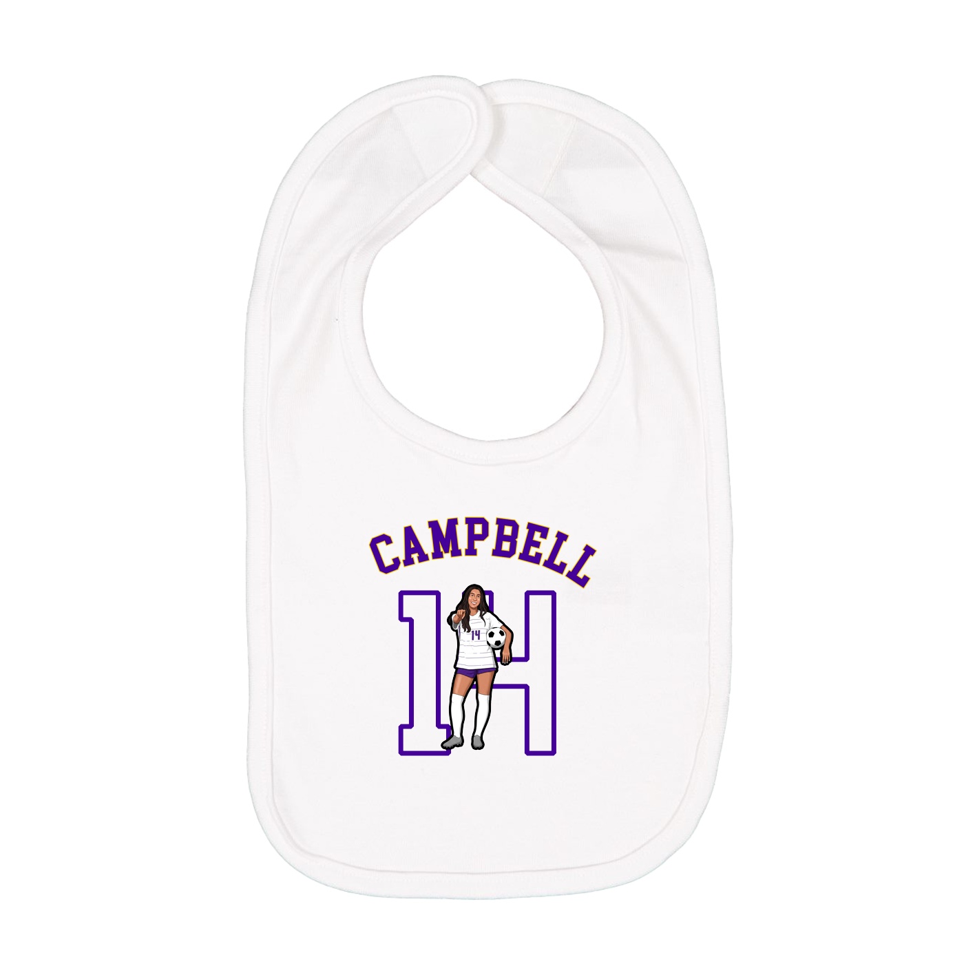 Infant Bib — Shirsey Arch in White