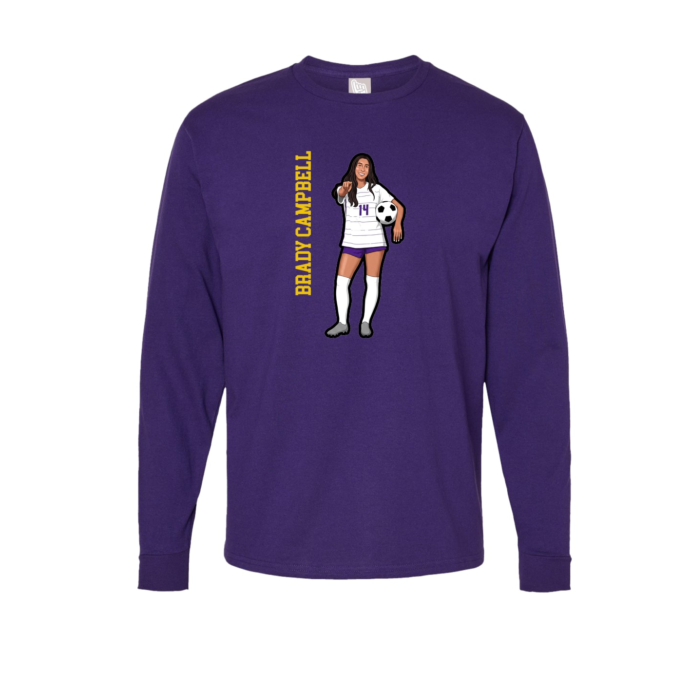 Long Sleeve Tee — Name Vertical in Purple