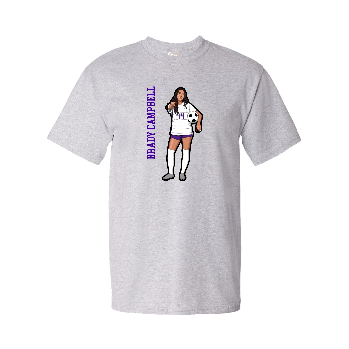 Youth Tee — Name Vertical in Grey