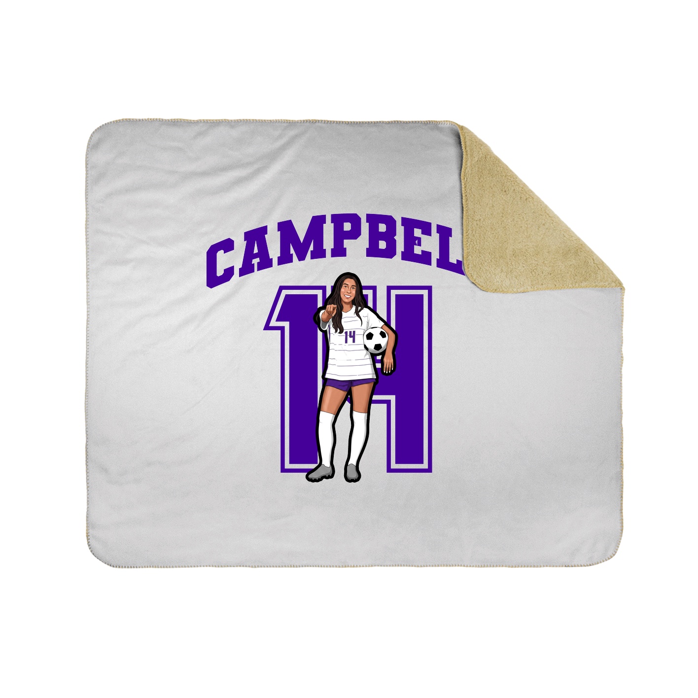 Throw Blanket — Number in White