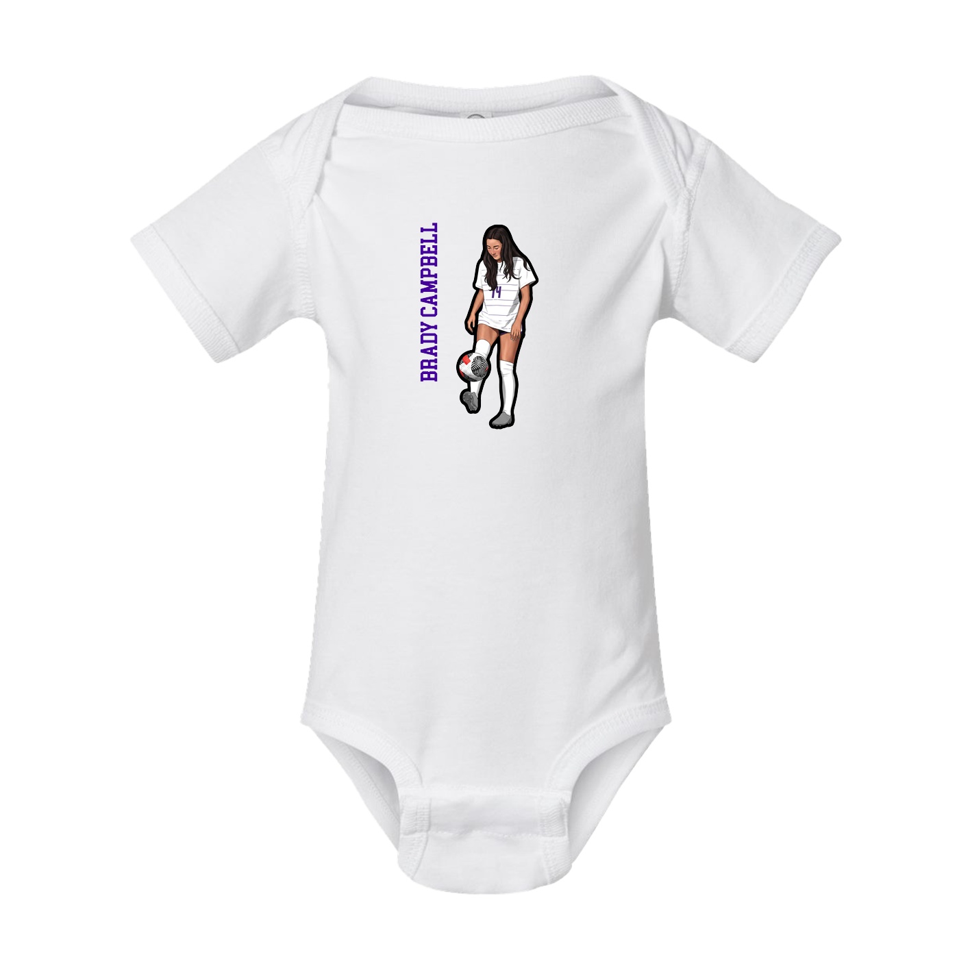 Baby Onesie — Name Vertical in White