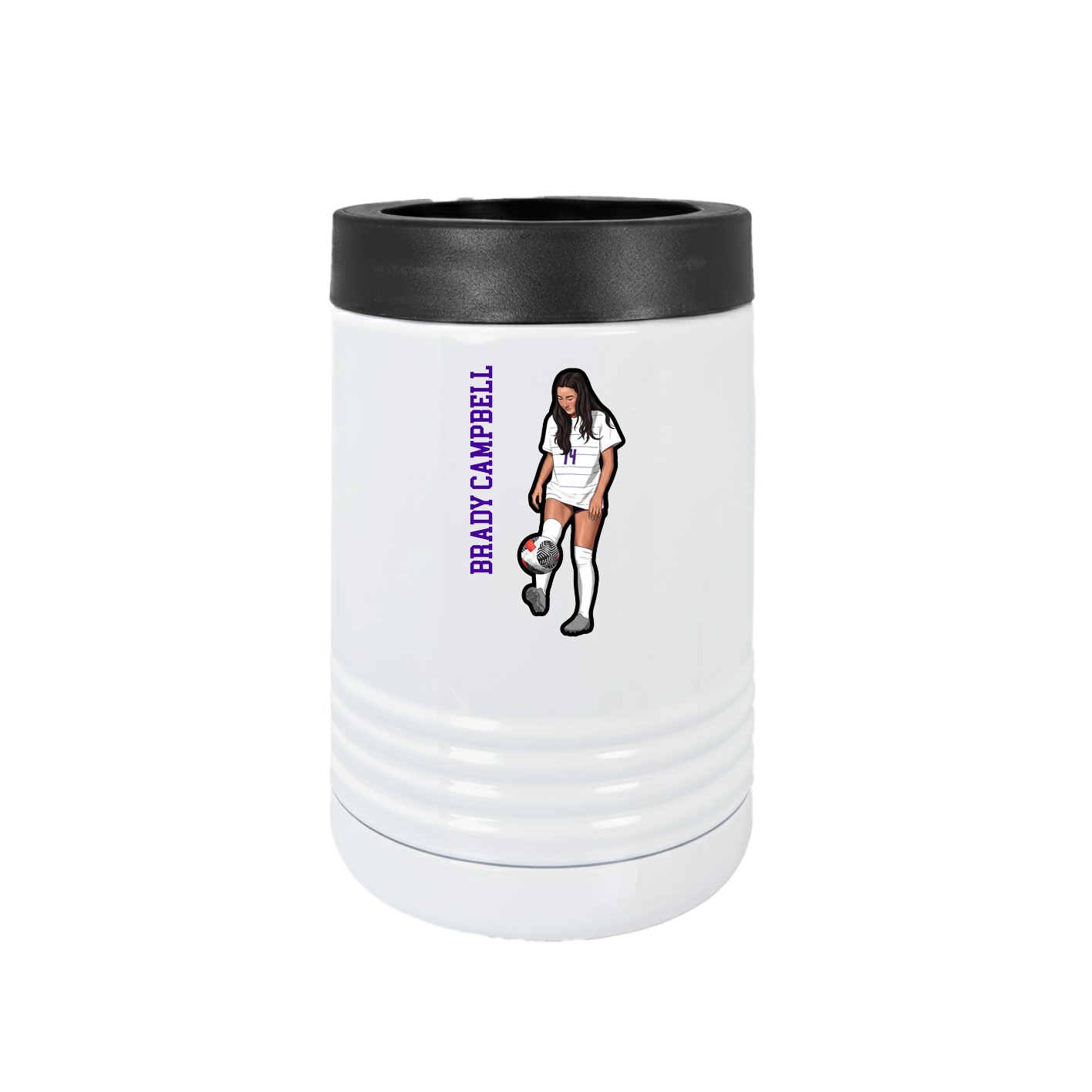 Beverage Holder — Name Vertical in White
