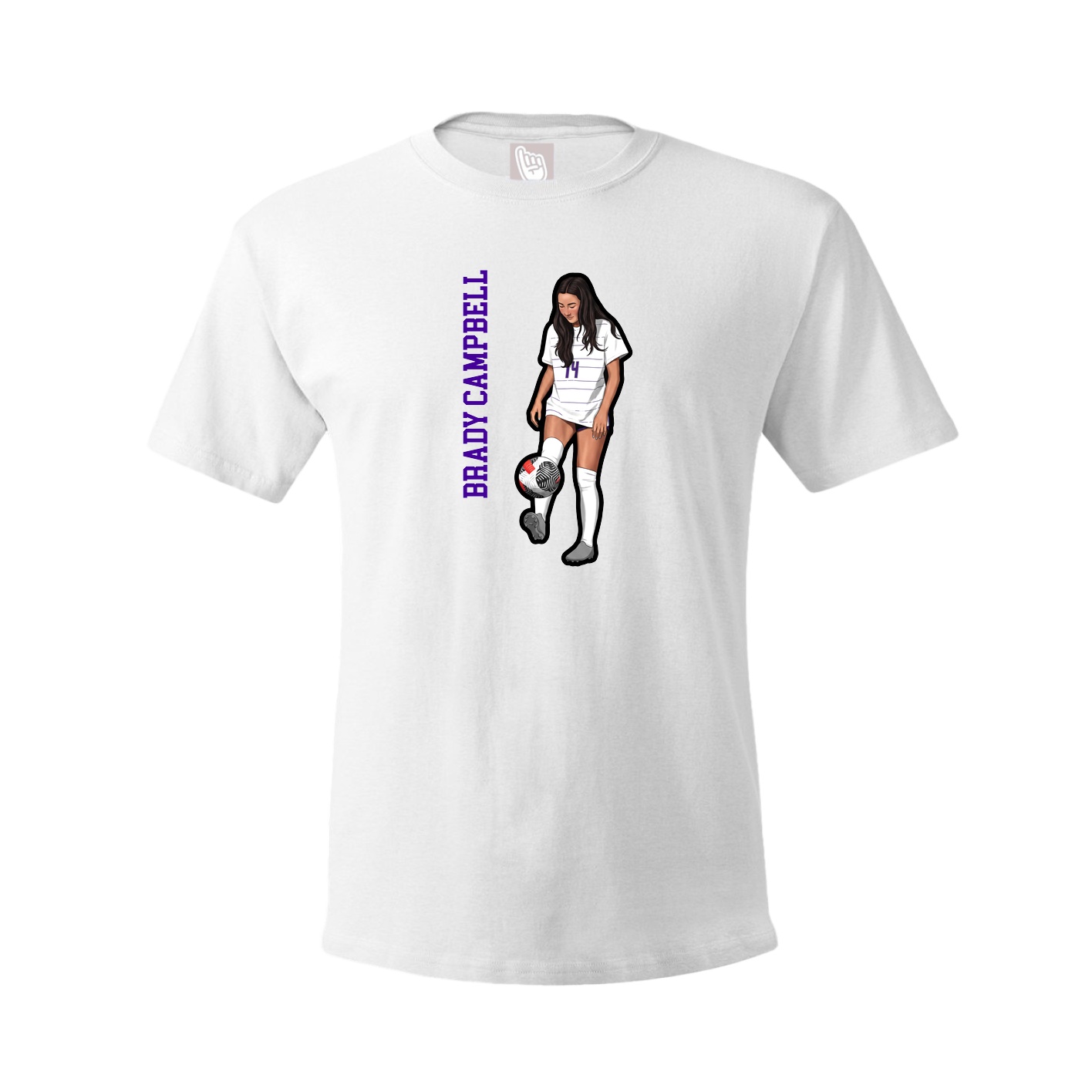 Youth Tee — Name Vertical in White