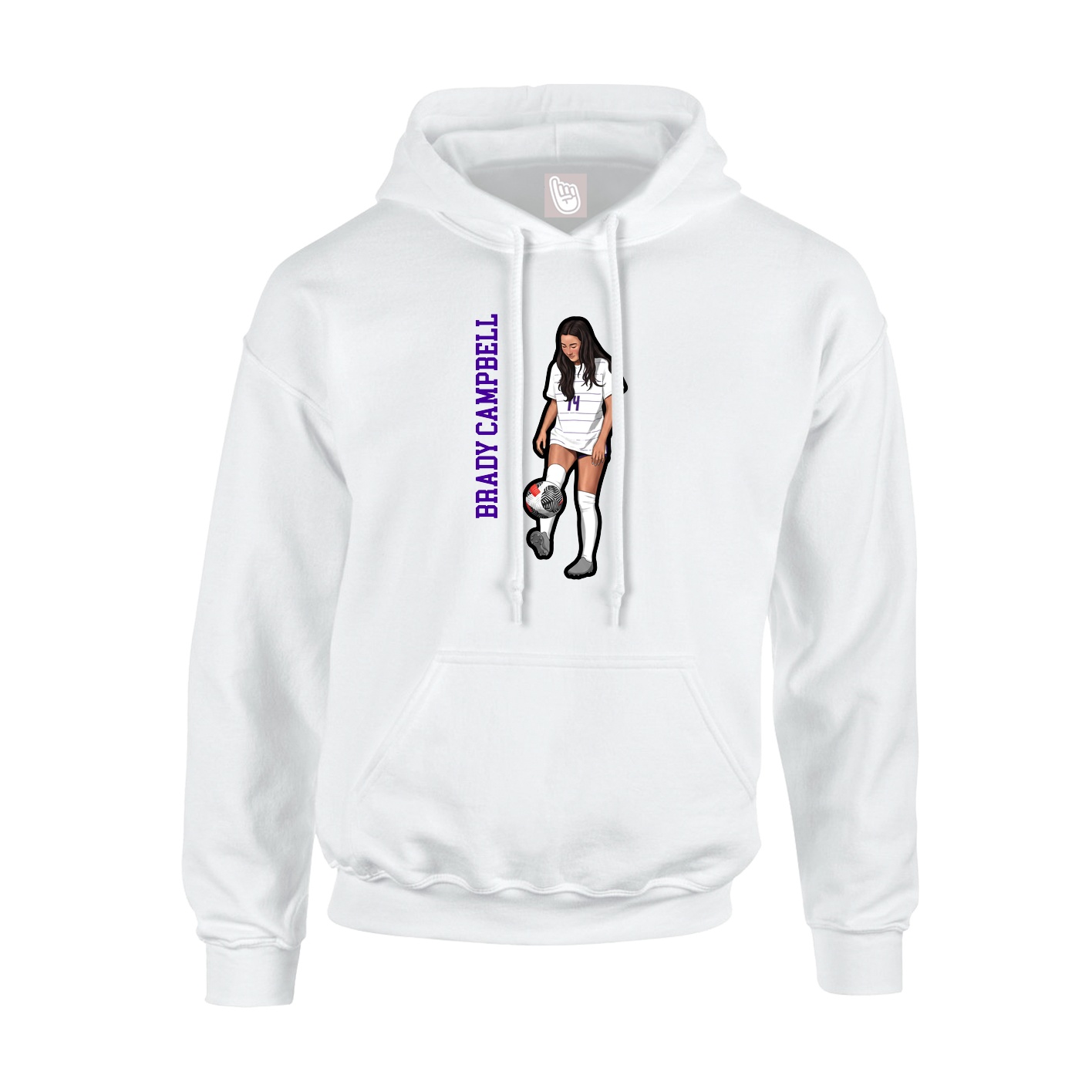 Youth Hoodie — Name Vertical in White