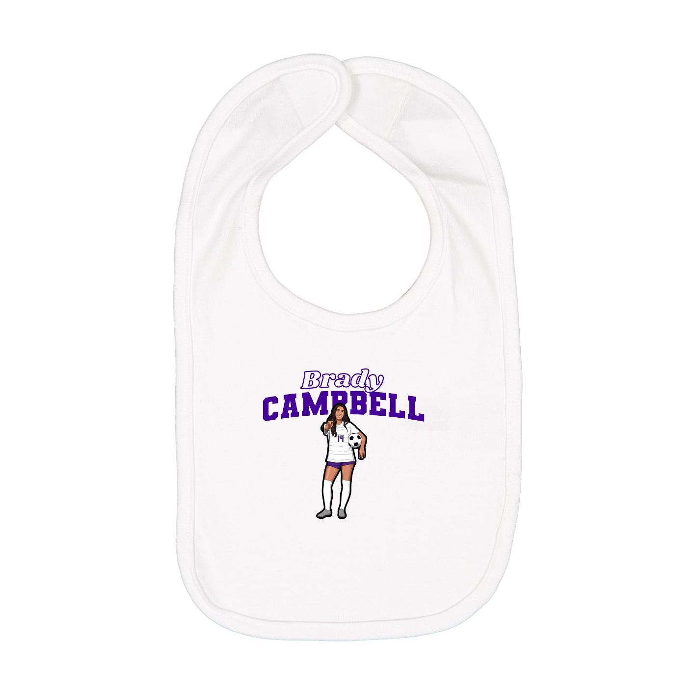 Infant Bib — Name Arch in White