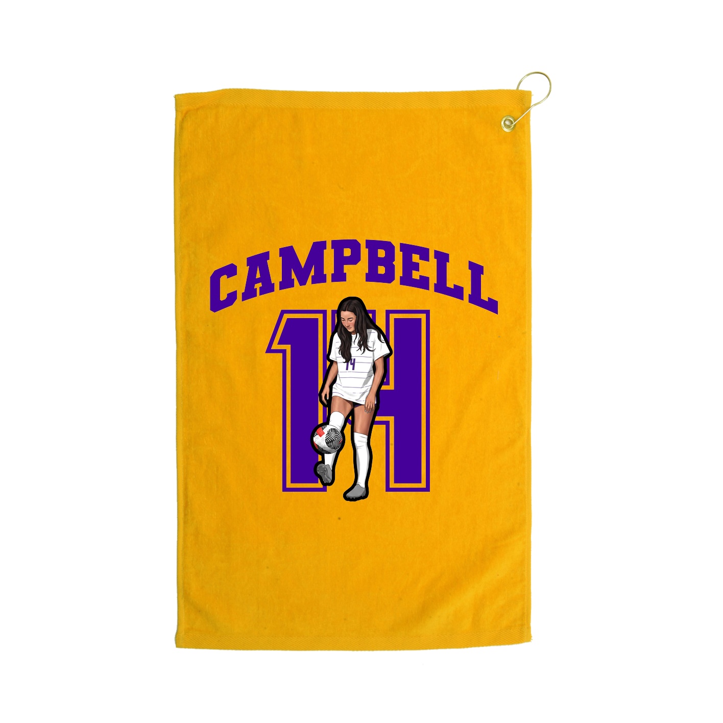 Golf Towel — Number in Gold