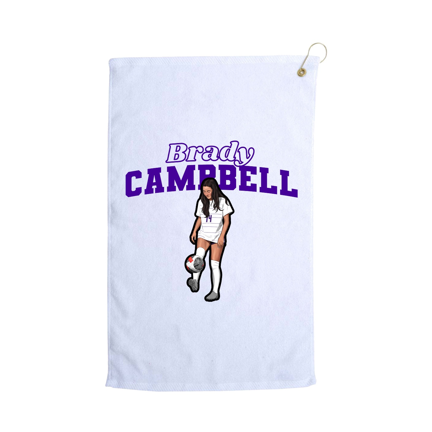 Golf Towel — Name Arch in White