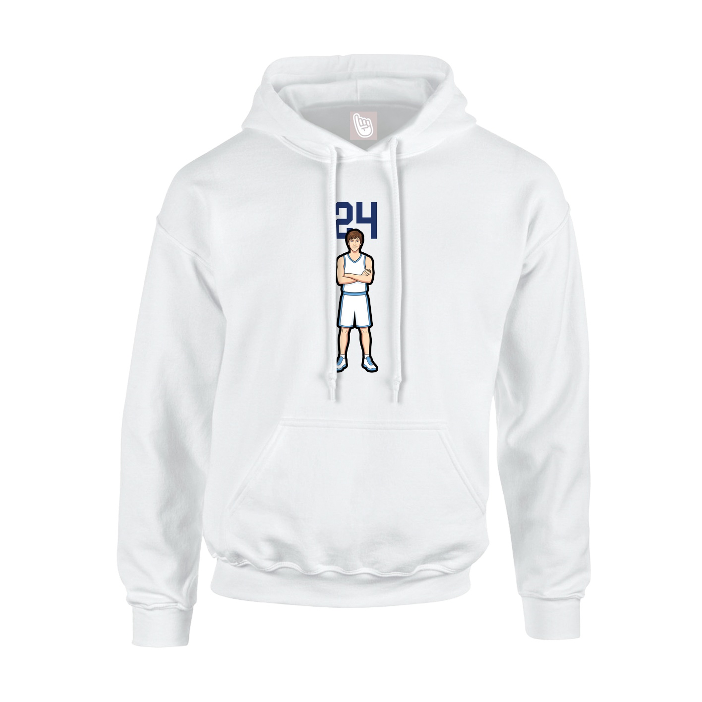 Youth Hoodie — Number Top in White