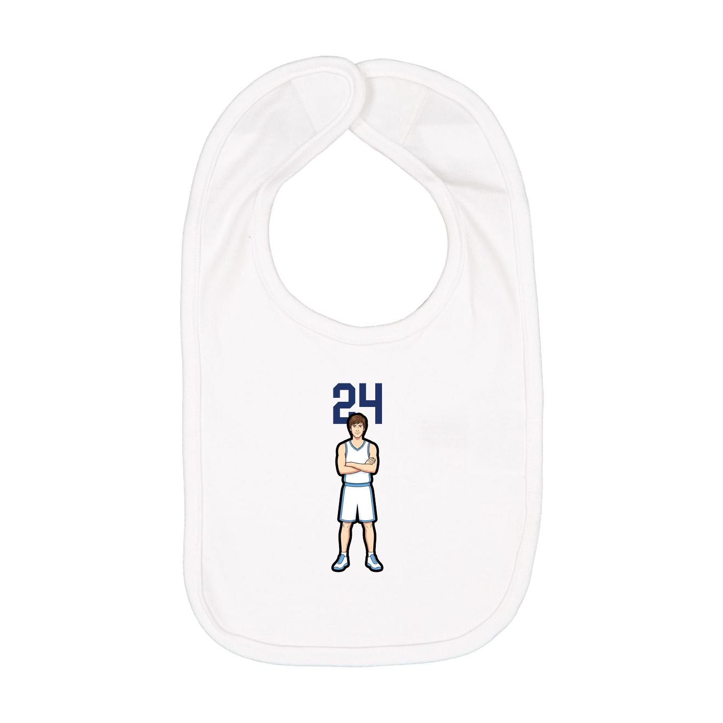 Infant Bib — Number Top in White