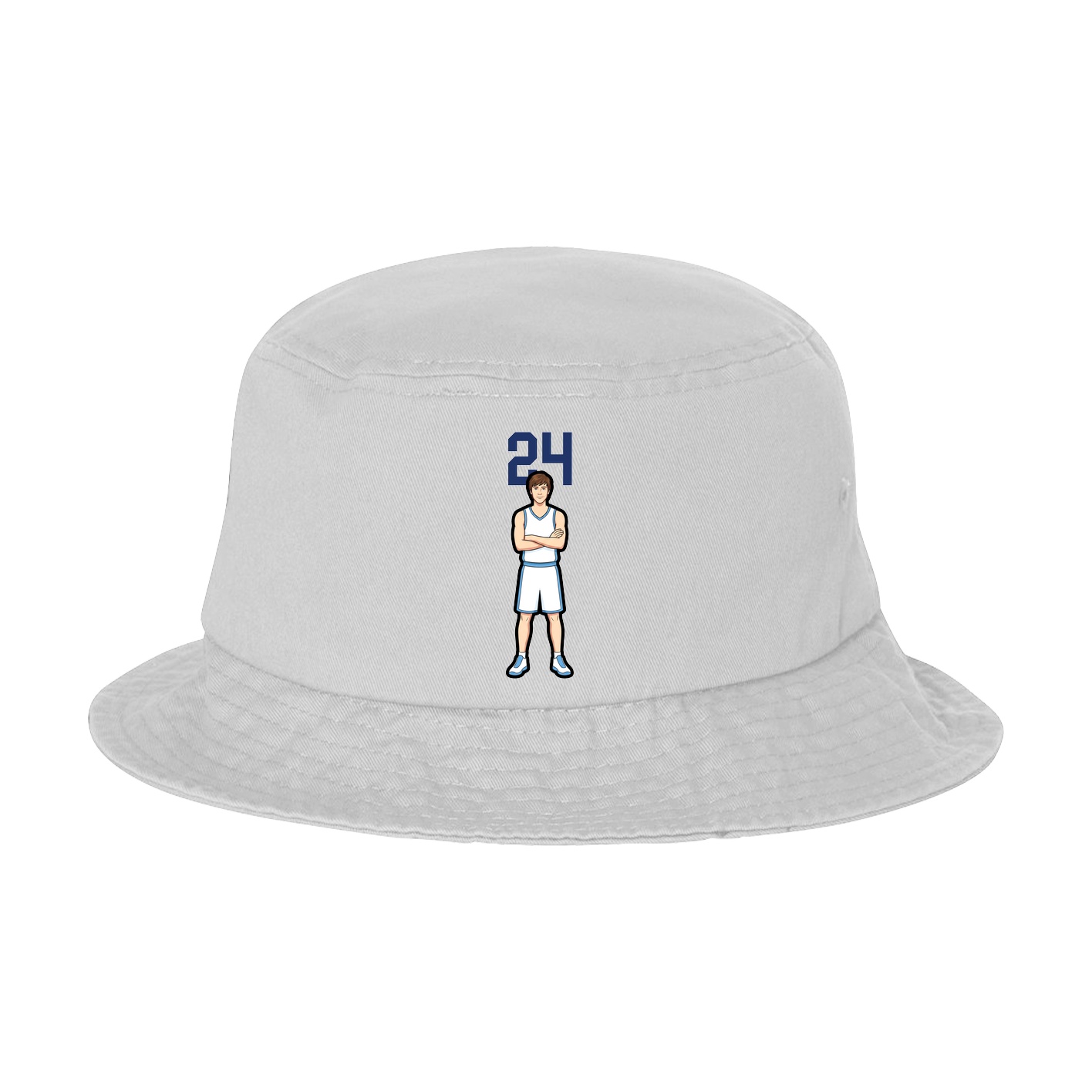 Bucket Cap — Number Top in White